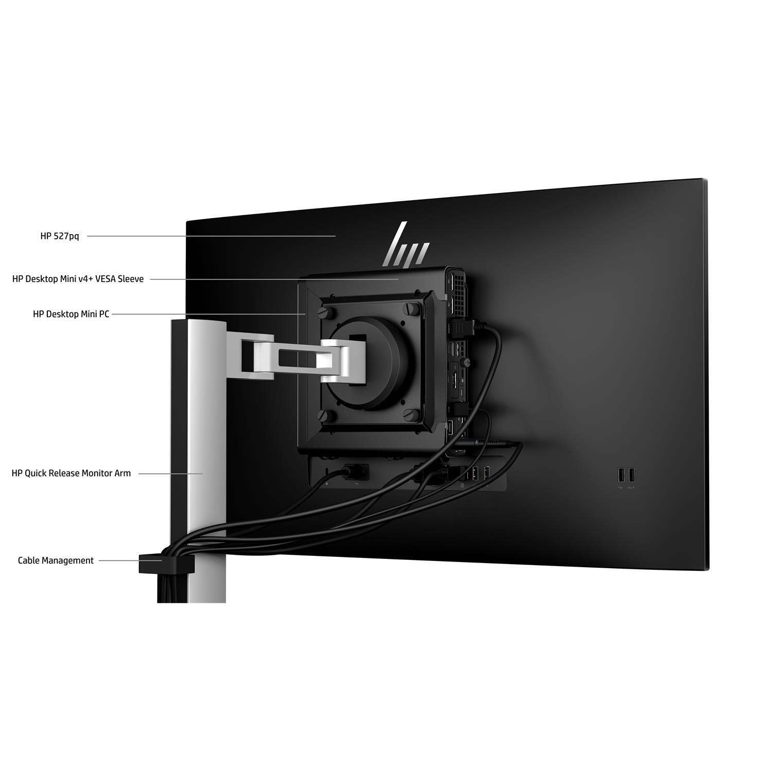 Zweites Bild vonHP Serie 5 Pro 27-Zoll-QHD-Monitor – 527pq, 68,6 cm (27"), 2560 x 1440 Pixel, Quad HD, LCD, 5 ms, Schwarz
