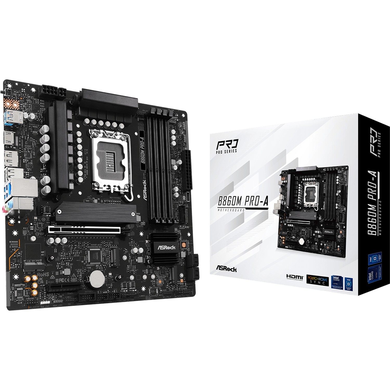 ASRock B860M Pro-A, Intel, LGA 1851 (Socket V1), Intel Core Ultra (Series 2), DDR5-SDRAM, 256 GB, DIMM
