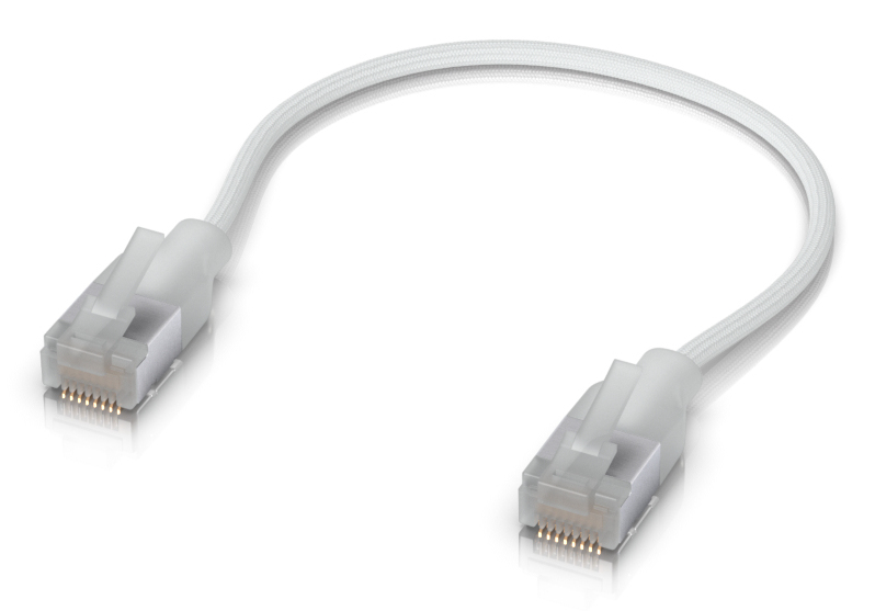 Zweites Bild vonUbiquiti UACC-Cable-Patch-EL-C6A-0.15M-W-24, 0,15 m, Cat6a, RJ-45, RJ-45, Durchscheinend, Weiß