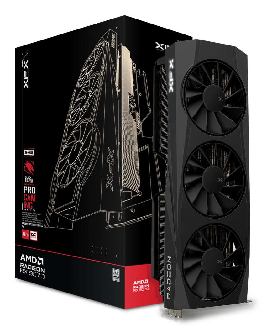 Zweites Bild vonXFX QuickSilver Radeon RX 9070 OC Gaming Edition, Radeon RX 9070, 16 GB, GDDR6, 256 Bit, 7680 x 4320 Pixel, PCI Express 5.0