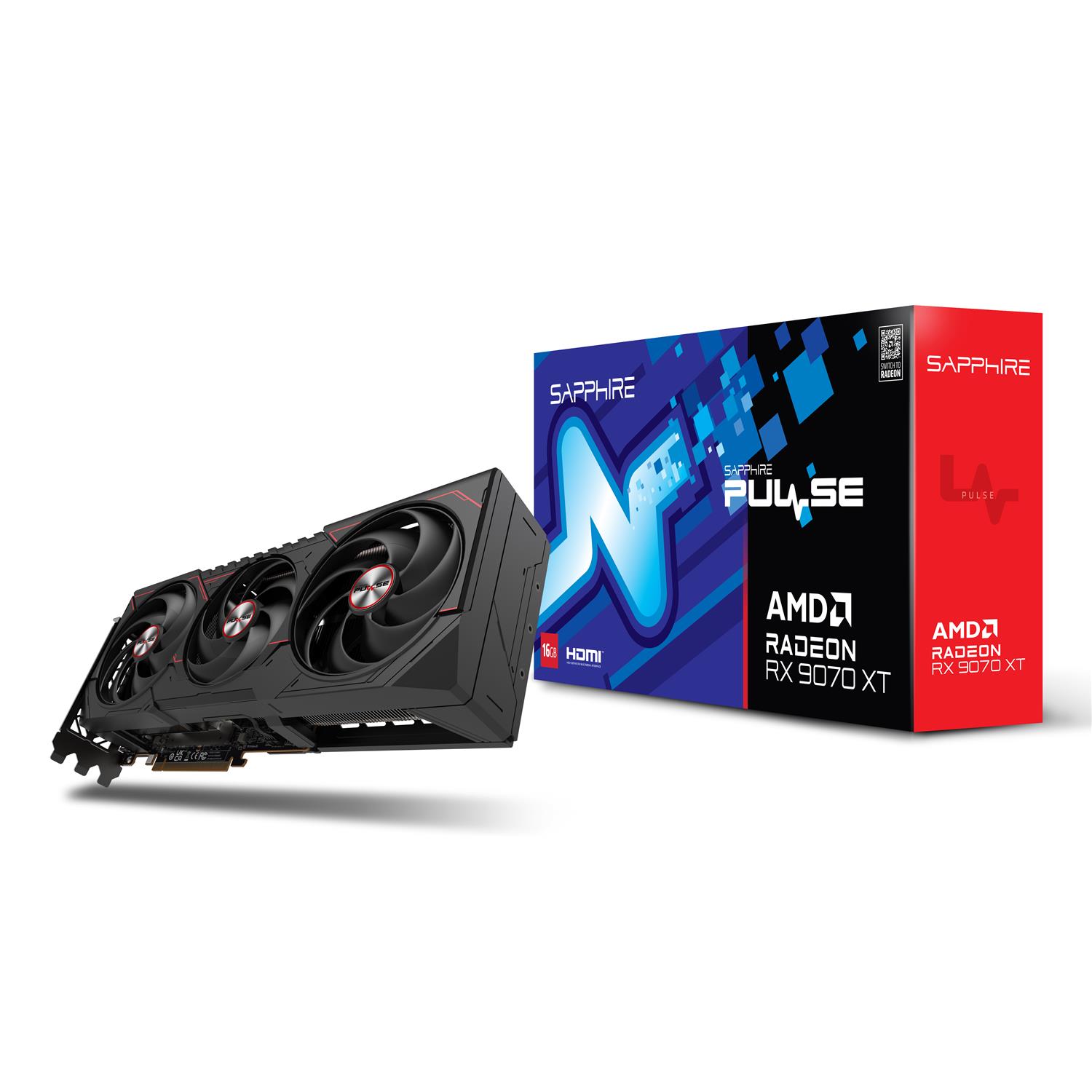 Zweites Bild vonSapphire PULSE Radeon RX 9070 XT, Radeon RX 9070 XT, 16 GB, GDDR6, 256 Bit, 7680 x 4320 Pixel, PCI Express x16 5.0