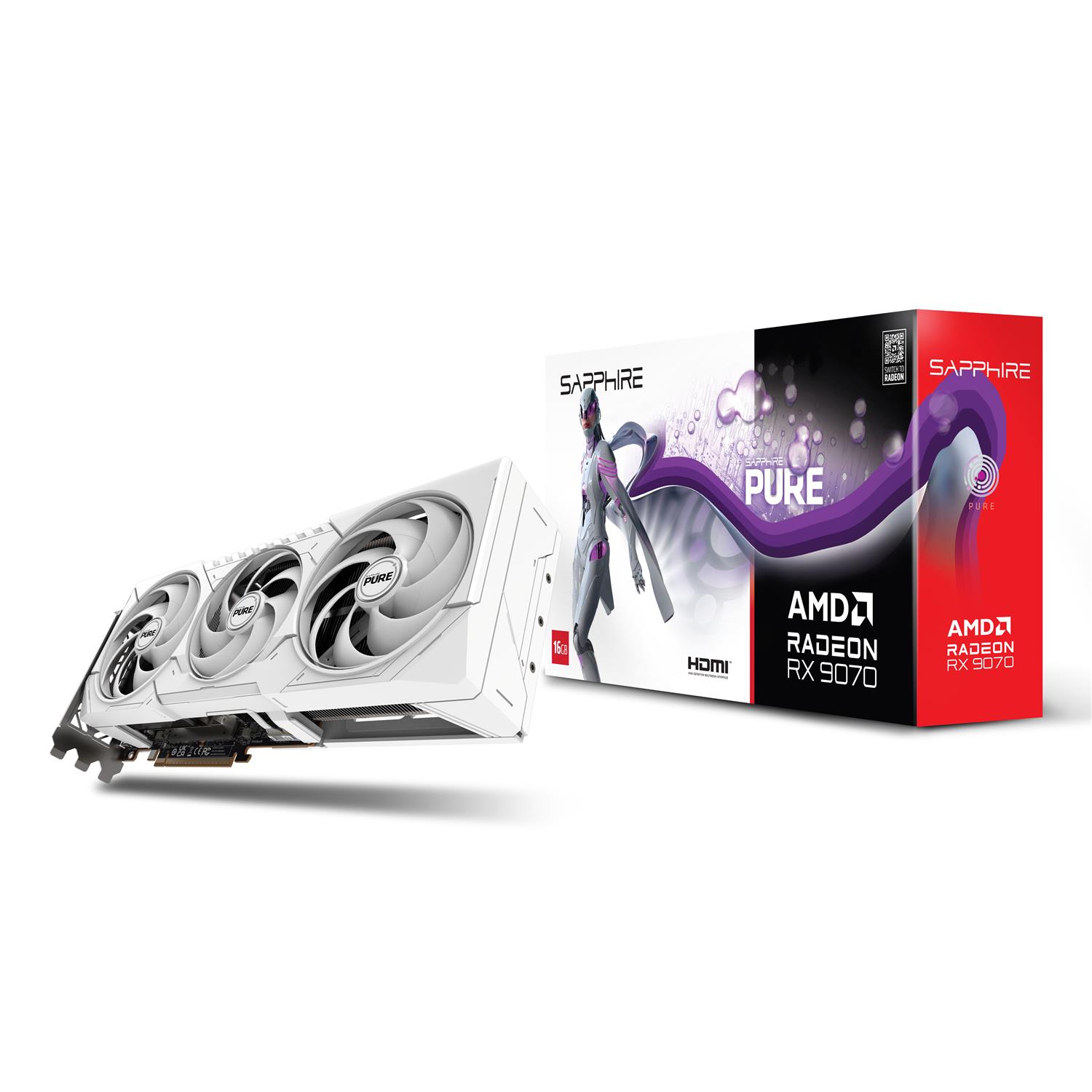 Zweites Bild vonSapphire PURE Radeon RX 9070, Radeon RX 9070, 16 GB, GDDR6, 256 Bit, 7680 x 4320 Pixel, PCI Express x16 5.0