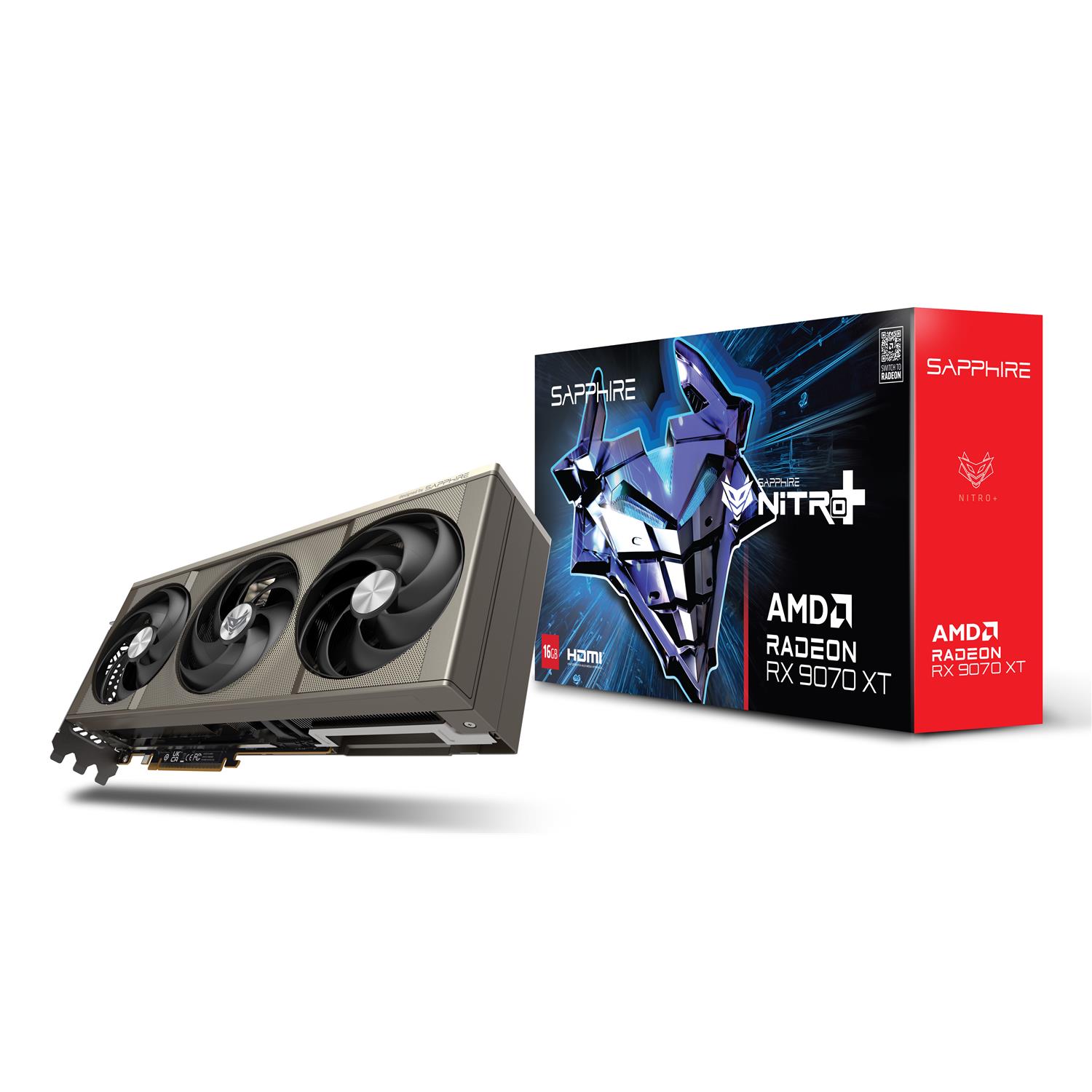 Zweites Bild vonSapphire NITRO+ Radeon RX 9070 XT, Radeon RX 9070 XT, 16 GB, GDDR6, 256 Bit, 7680 x 4320 Pixel, PCI Express x16 5.0