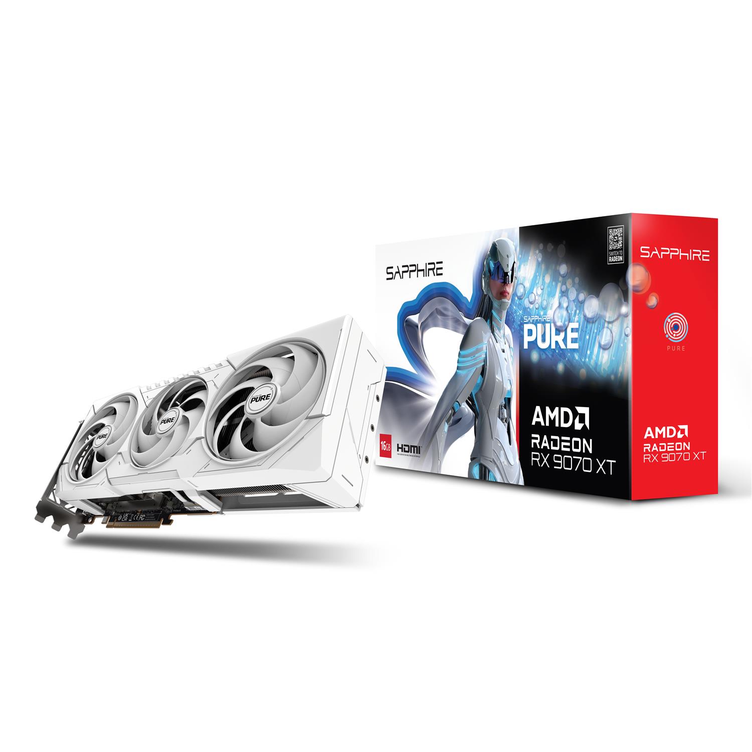 Zweites Bild vonSapphire PURE Radeon RX 9070 XT, Radeon RX 9070 XT, 16 GB, GDDR6, 256 Bit, 7680 x 4320 Pixel, PCI Express x16 5.0