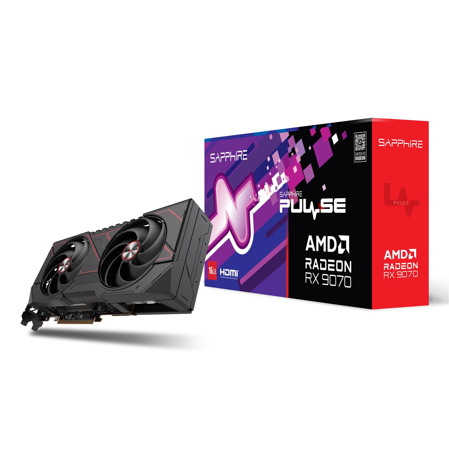 Zweites Bild vonSapphire PULSE Radeon RX 9070, Radeon RX 9070, 16 GB, GDDR6, 256 Bit, 7680 x 4320 Pixel, PCI Express x16 5.0