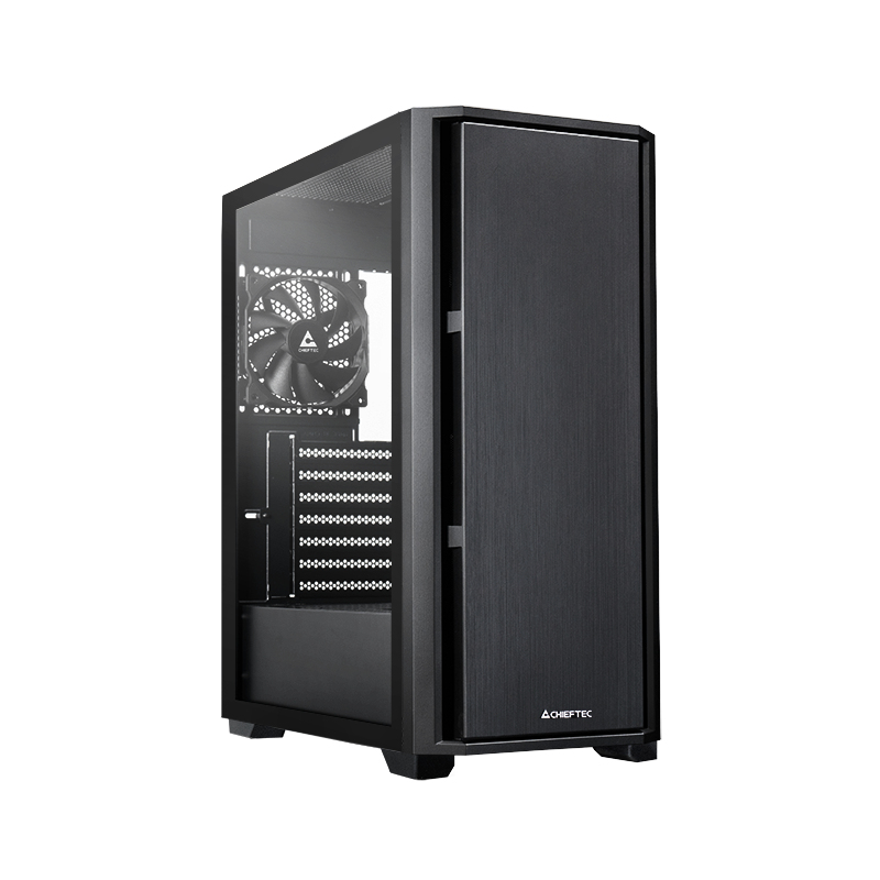 Chieftec AS-02B-TG-OP, Midi Tower, PC, Schwarz, ATX, micro ATX, Mini-ITX, Multi, 16,5 cm