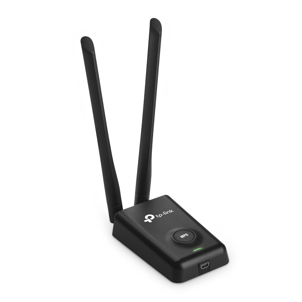 TP-LINK 300Mbit/s-High-Power-WLAN-USB-Adapter, Kabellos, USB, WLAN, Wi-Fi 4 (802.11n), 300 Mbit/s, Schwarz