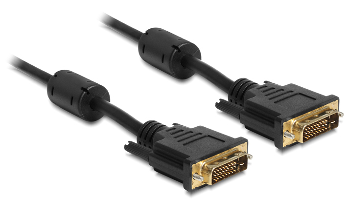 Delock 83189, 1 m, DVI-D, DVI-D, Schwarz, Gold, Männlich/Männlich
