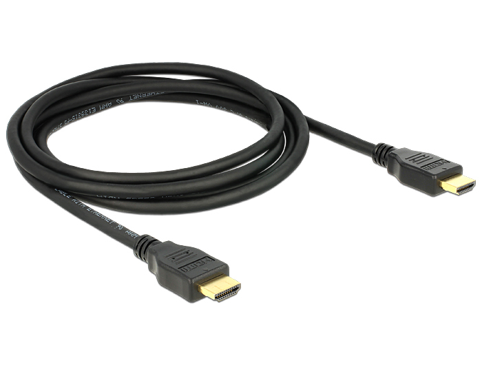 Zweites Bild vonDelock 84714, 2 m, HDMI Typ A (Standard), HDMI Typ A (Standard), 4096 x 2160 Pixel, 18 Gbit/s, Schwarz