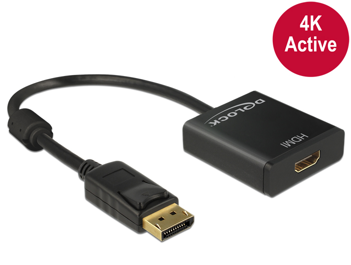 Zweites Bild vonDelock 62607, 0,2 m, DisplayPort, HDMI Typ A (Standard), Männlich, Weiblich, Gold