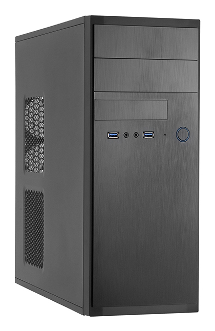 Chieftec HQ-01B-OP, Midi Tower, PC, Schwarz, ATX, micro ATX, SECC, 12 cm