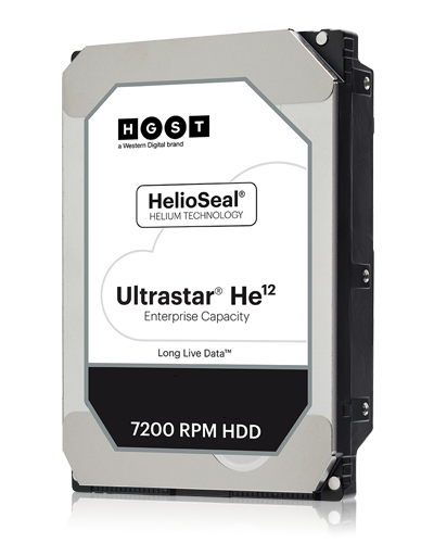 WD Ultrastar He12, 12 TB, 7200 RPM, 256 MB, 3.5", Serial ATA III