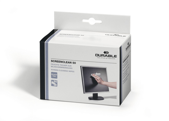 Durable 5787, Gerätereinigungs-Feuchttücher, LCD / TFT / Plasma, Weiß, 50 Stück(e)