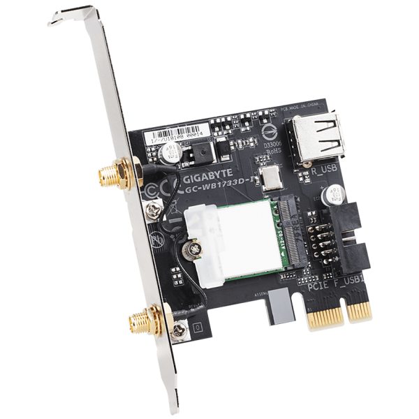 Zweites Bild vonGigabyte GC-WB1733D-I, Eingebaut, Kabellos, PCI Express, WLAN / Bluetooth, Wi-Fi 5 (802.11ac), 1733 Mbit/s