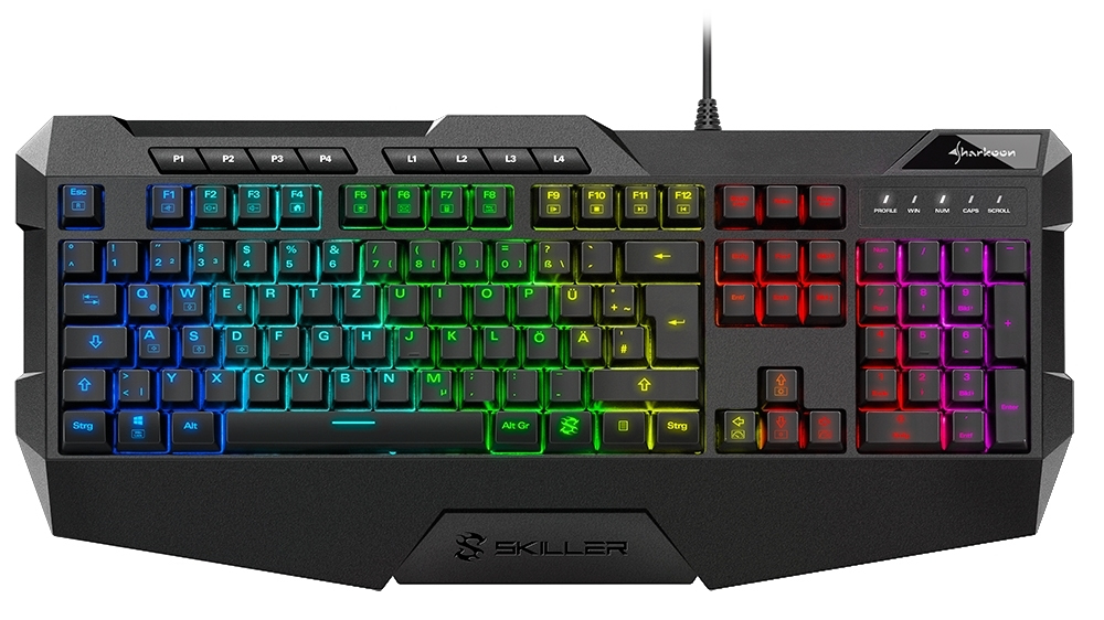 Sharkoon SKILLER SGK4, Kabelgebunden, USB, Membran Key Switch, QWERTZ, RGB-LED, Schwarz