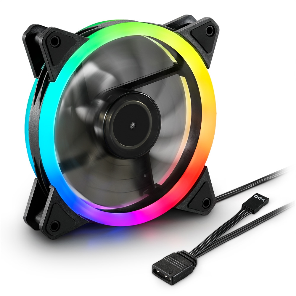Zweites Bild vonSharkoon SHARK Blades RGB, Ventilator, 12 cm, 1200 RPM, 18,2 dB, 94,8 m³/h