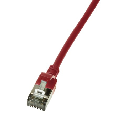 LogiLink Slim U/FTP, 0,3 m, Cat6a, U/FTP (STP), RJ-45, RJ-45, Rot