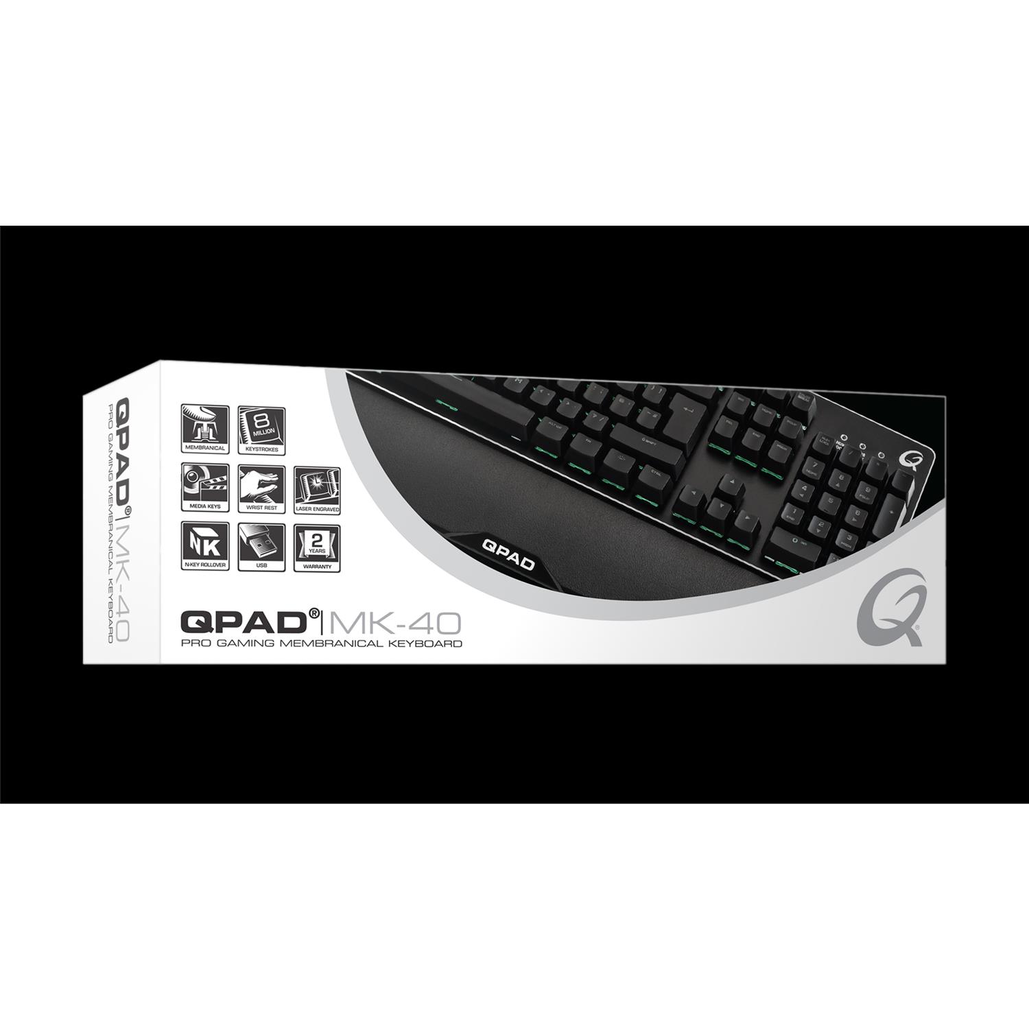 Zweites Bild vonQPAD MK-40, Kabelgebunden, USB, Membran Key Switch, QWERTZ, RGB-LED, Schwarz
