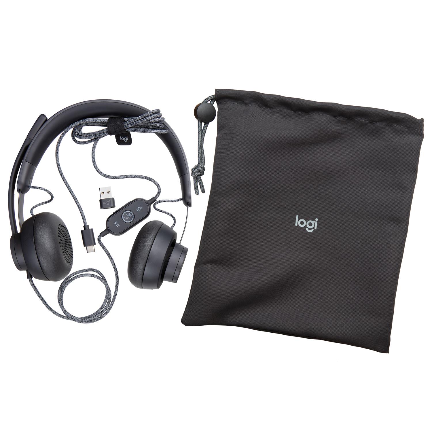 Zweites Bild vonLogitech 981-000870, Kabelgebunden, Anrufe/Musik, 20 - 16000 Hz, 211 g, Kopfhörer, Graphit
