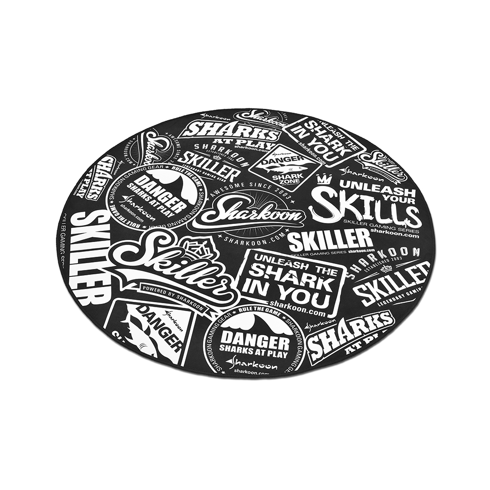 Zweites Bild vonSharkoon SFM10, Stuhlmatte, Schwarz, Weiß, Polyester, 1200 mm, 1200 mm, 5 mm