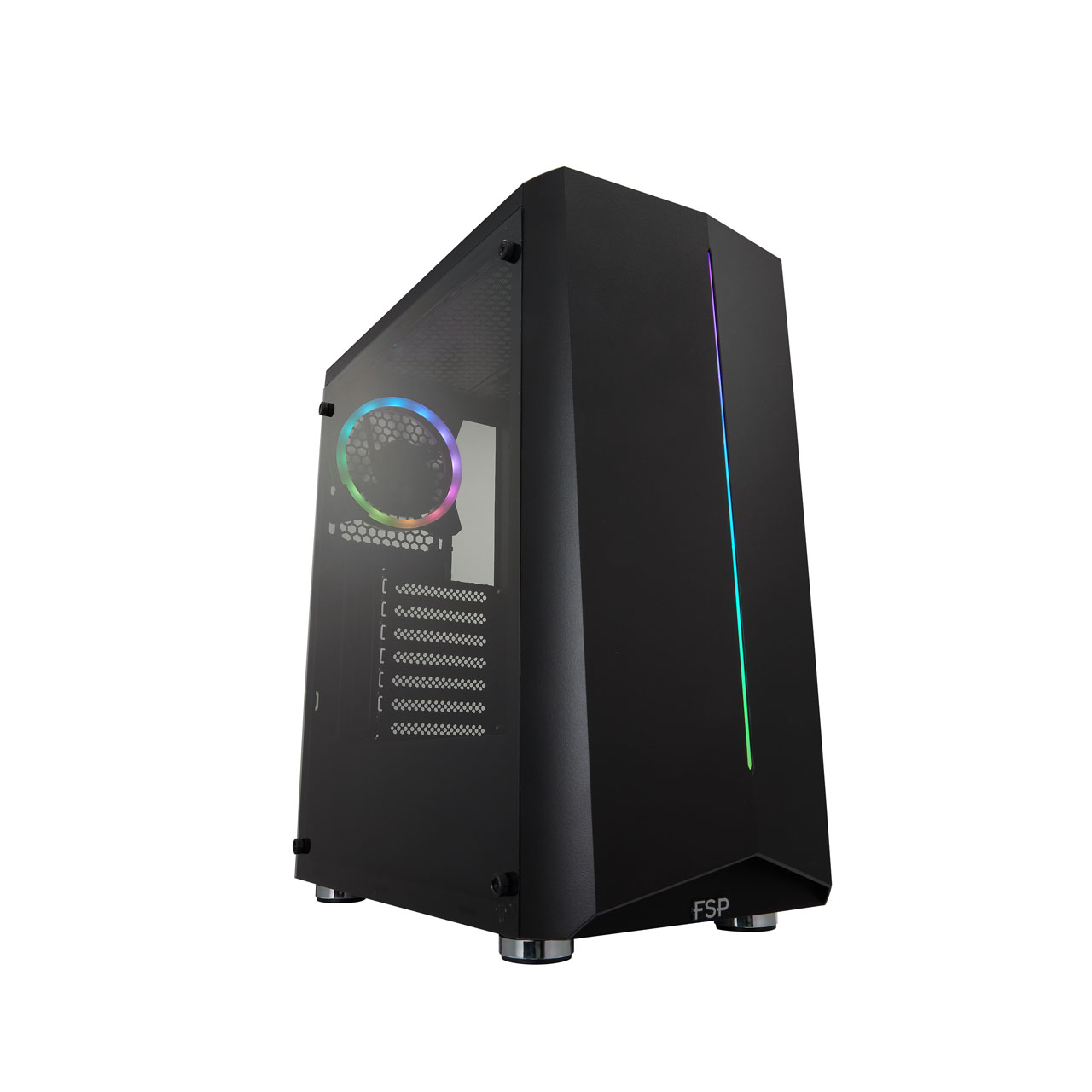 FSP CMT151, Midi Tower, PC, Schwarz, ATX, micro ATX, Acryl, SPCC, Multi