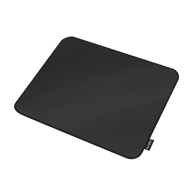 LogiLink ID0196, Schwarz, Einfarbig, Polyester, Anti-Rutsch-Basis, Gaming-Mauspad