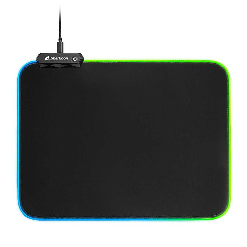 Sharkoon 1337 RGB V2 Gaming Mat, Schwarz, Monochromatisch, USB, Anti-Rutsch-Basis, Gaming-Mauspad