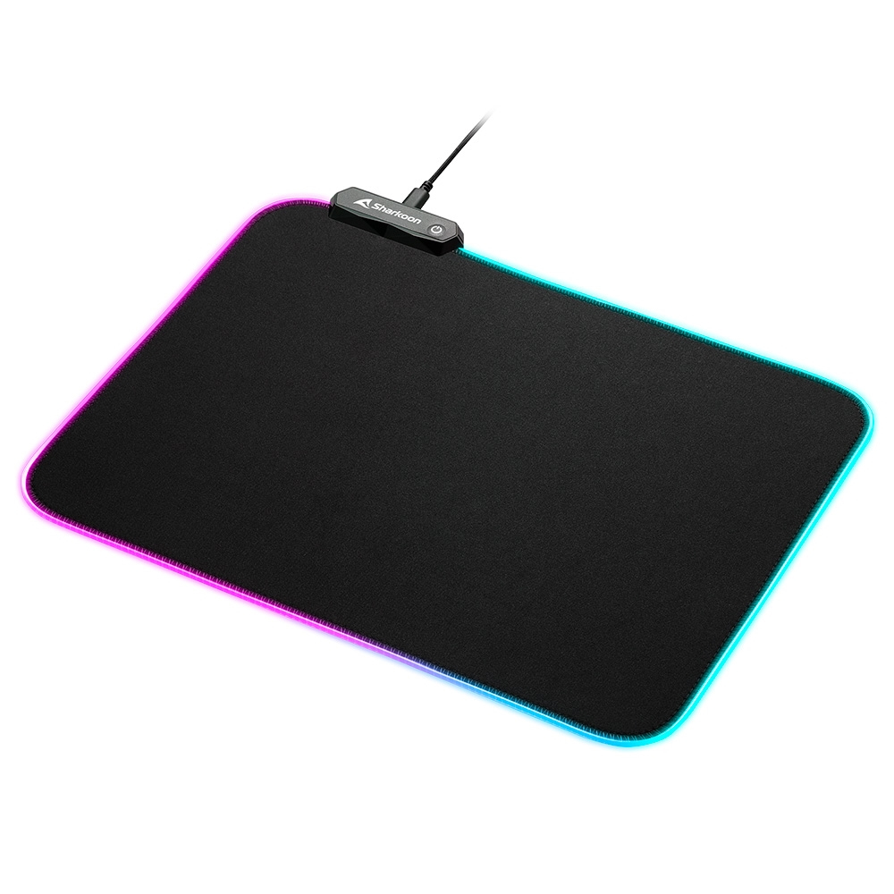 Zweites Bild vonSharkoon 1337 RGB V2 Gaming Mat, Schwarz, Monochromatisch, USB, Anti-Rutsch-Basis, Gaming-Mauspad