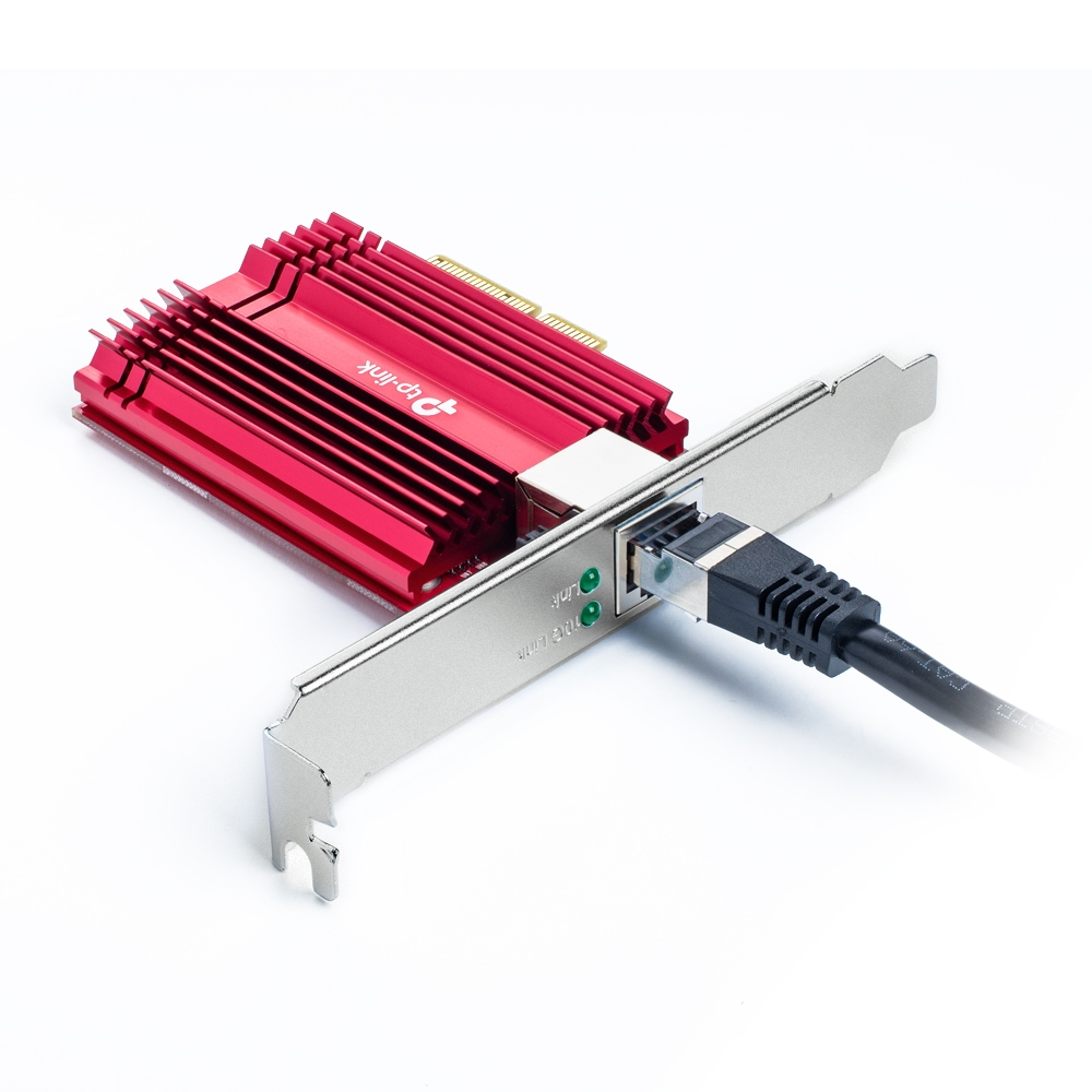 Zweites Bild vonTP-LINK 10 Gigabit PCI Express Netzwerk Adapter, Eingebaut, Kabelgebunden, PCI Express, Ethernet, 10000 Mbit/s, Rot