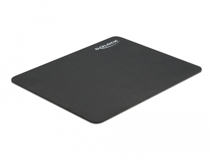 Delock Mauspad schwarz 220 x 180 mm, Schwarz, Einfarbig, Anti-Rutsch-Basis