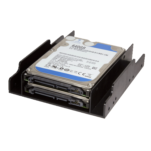 LogiLink AD0010, 2x 3,5", Frontblende, Schwarz, 2.5", Kunststoff, 122 mm