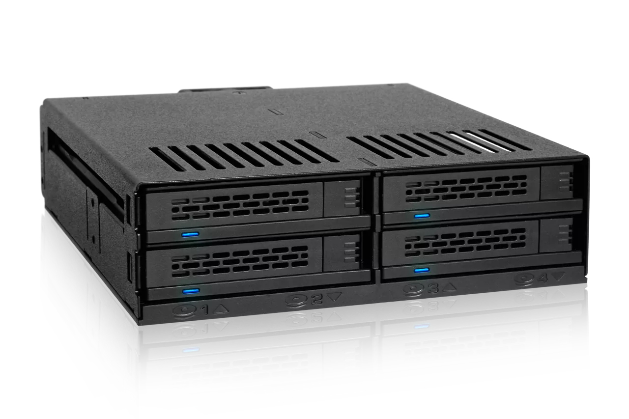Icy Dock MB324SP-B, SATA, Serial ATA II, Serial ATA III, Serial Attached SCSI (SAS), 440 g, Desktop, Schwarz