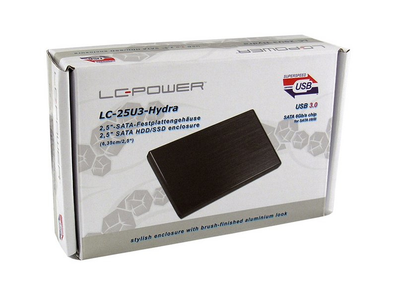 Zweites Bild vonLC-Power LC-25U3-Hydra, HDD-Gehäuse, 2.5 Zoll, SATA, Serial ATA II, Serial ATA III, USB Anschluss, Schwarz