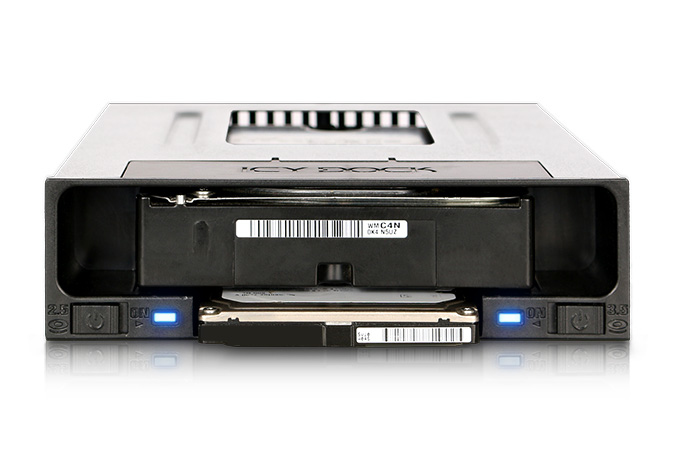 Zweites Bild vonIcy Dock MB795SP-B, 2,5/3,5", Speicherlaufwerkbehälter, Schwarz, Metall, Kunststoff, 9.5,26.1 mm, 6 Gbit/s