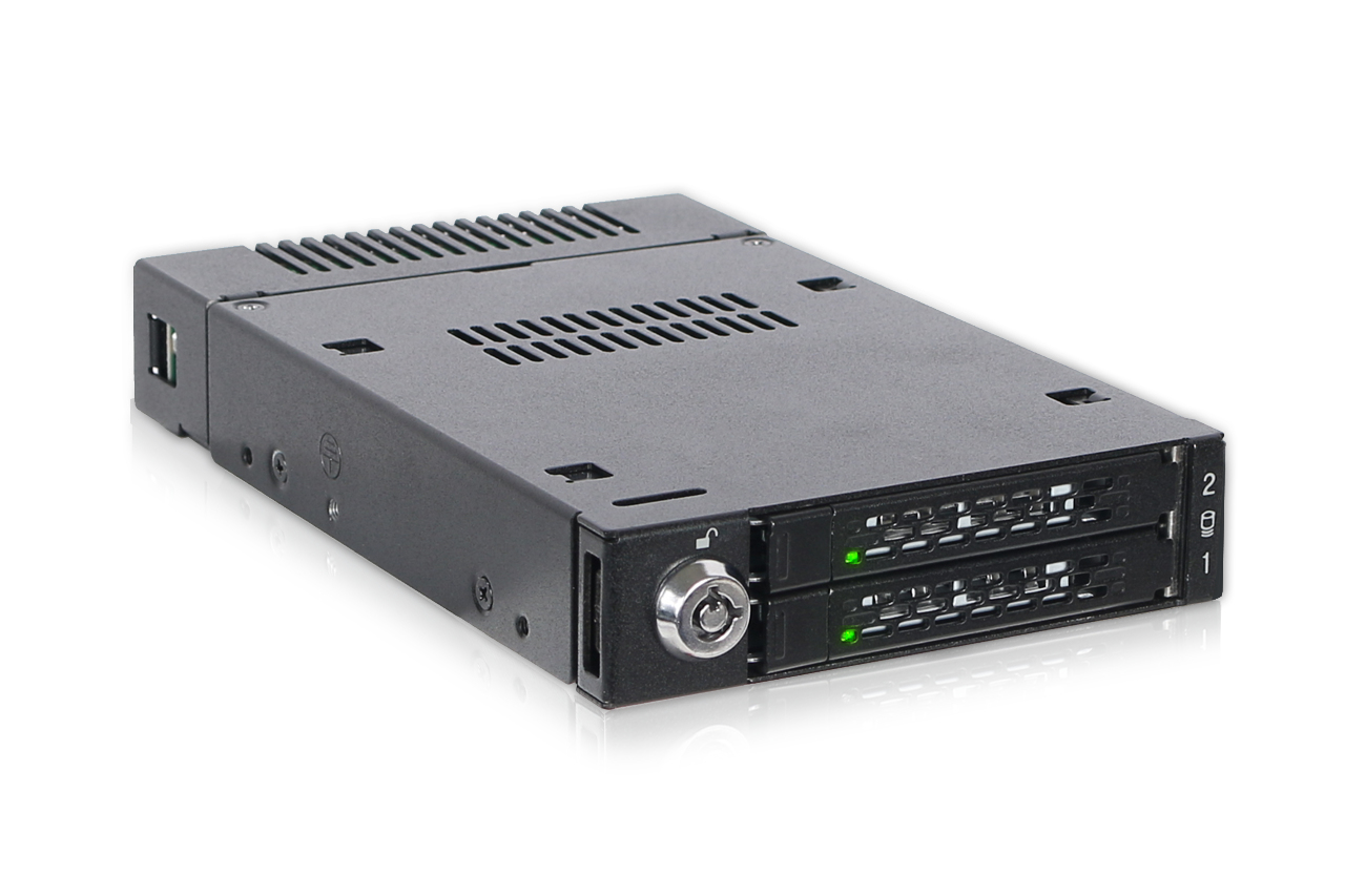 Zweites Bild vonIcy Dock ToughArmor MB834M2K-B, SSD-Gehäuse, M.2, SAS, 32 Gbit/s, Hot-Swap, Schwarz