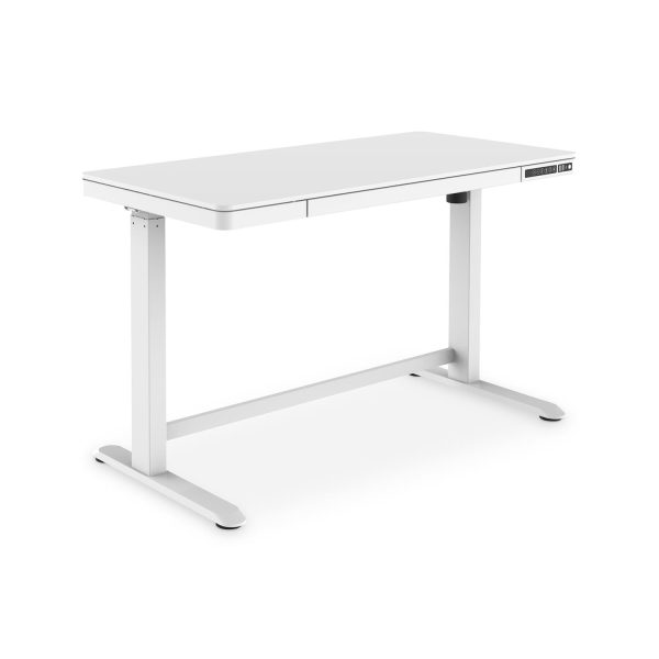 DIGITUS Elektrisch höhenverstellbarer Schreibtisch mit USB-Ladestation und Schublade