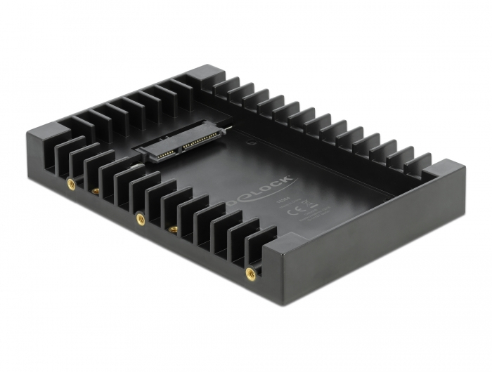 Delock 3.5? Einbaurahmen für 2.5? SATA Laufwerk schwarz, 8,89 cm (3.5"), Speicherlaufwerkbehälter, Schwarz, 2.5", Serial ATA III, Kunststoff