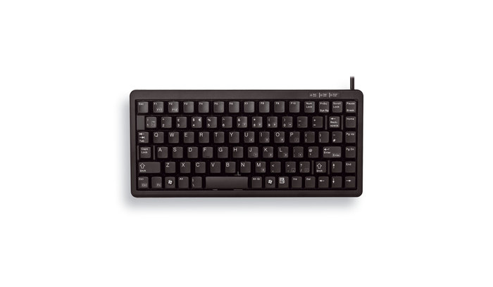 Cherry G84-4100 Kompakte Kabelgebundene Tastatur, USB/PS2 Schwarz (QWERTZ - DE), Mini, Kabelgebunden, USB, QWERTZ, Schwarz