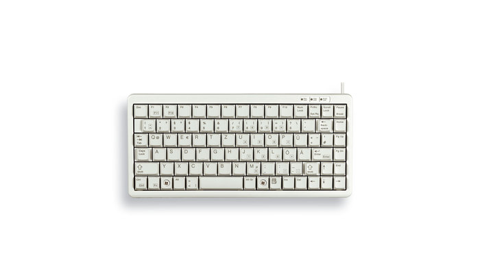 Cherry G84-4100 Kompakte Kabelgebundene Tastatur, USB/PS2, Hell Grau (QWERTZ - DE), Mini, Kabelgebunden, USB, QWERTZ, Grau