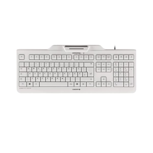 Cherry KC 1000 SC Kabelgebundene Chipkarten Tastatur, Hell Grau, USB (QWERTZ - DE), Volle Größe (100%), Kabelgebunden, USB, QWERTZ, Grau