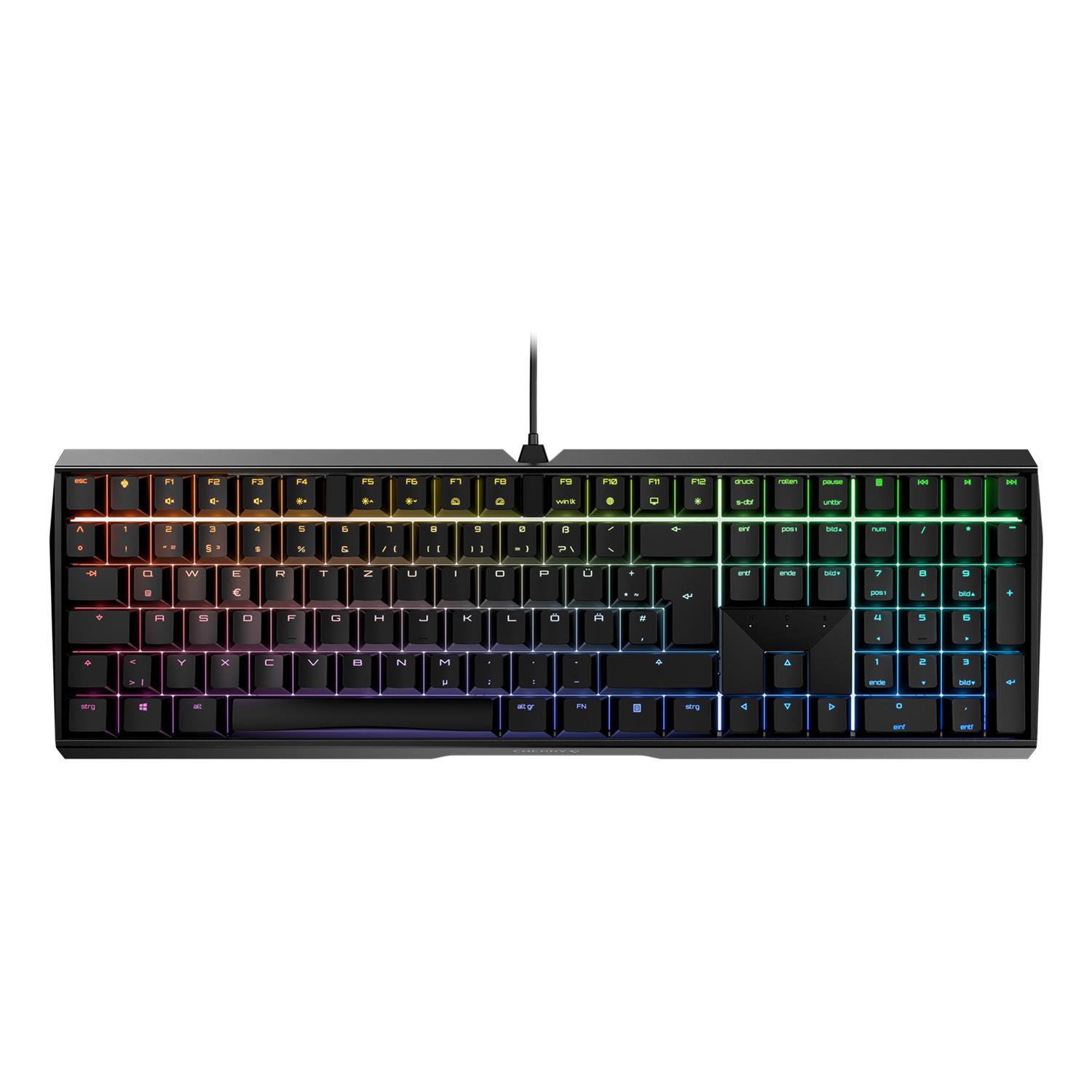 Cherry MX 3.0S RGB, Kabelgebunden, USB, Mechanischer Switch, QWERTZ, RGB-LED, Schwarz