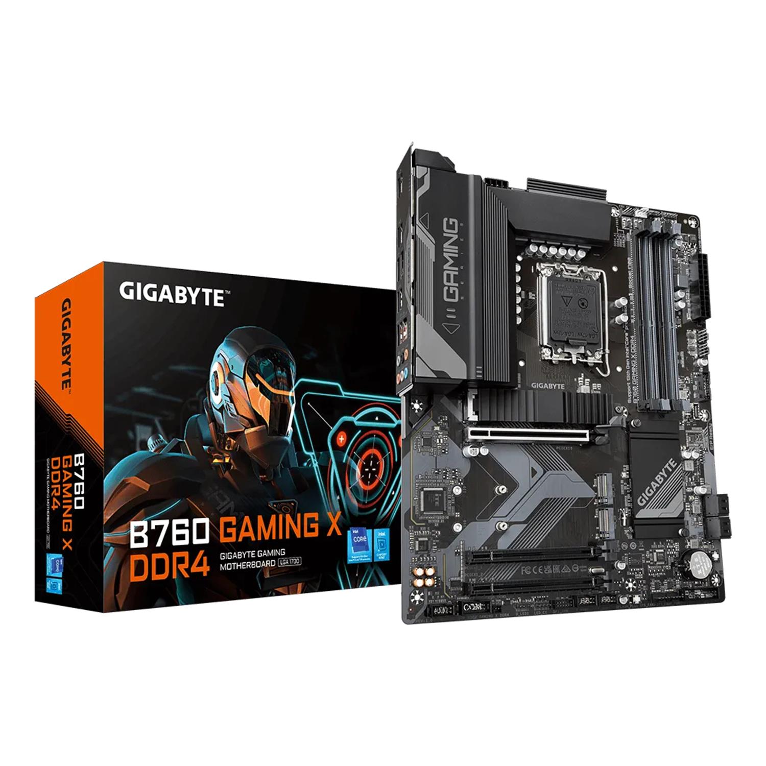 Gigabyte B760 GAMING X DDR4 Motherboard - Unterstützt Intel Core 14. Generation CPUs, 8+1+1 Phasen Digital VRM, bis zu 5333MHz DDR4 (OC), 3xPCIe 4.0 M.2, 2.5GbE LAN, USB 3.2 Gen 2, LGA 1700, Intel® Celeron®, Intel® Pentium® Gold, LGA 1700, 128 GB, DDR4-SD