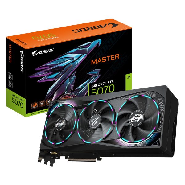 Gigabyte AORUS GeForce RTX 5070 MASTER 12G Grafikkarte - 12GB GDDR7, 192 Bit, PCI-E 5.0, 2715 MHz Core Clock, 3 x DP 2.1a, 1 x HDMI 2.1b, NVIDIA DLSS 4, GV-N5070AORUS M-12GD, GeForce RTX 5070, 12 GB, GDDR7, 192 Bit, 7680 x 4320 Pixel, PCI Express x16 5.0