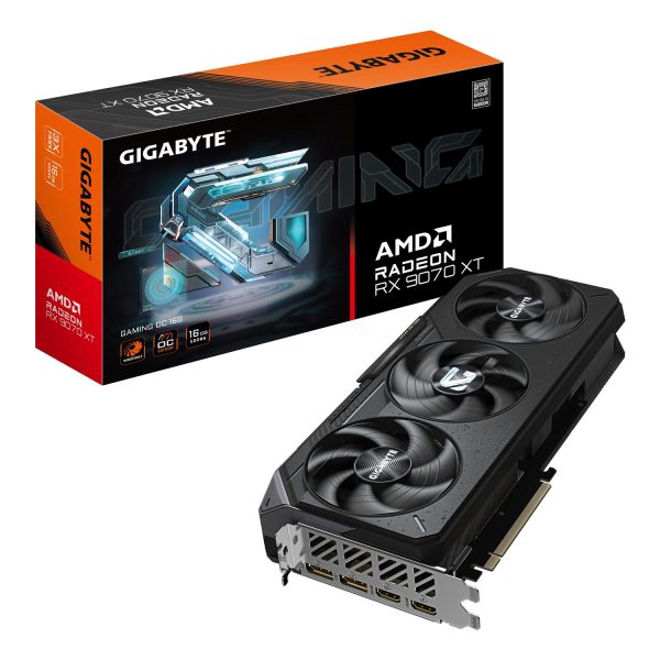 Gigabyte Radeon RX 9070 XT GAMING OC 16G Grafikkarte - 16 GB GDDR6, 256 Bit, PCI-E 5.0, 3060 MHz Kernfrequenz, 2 x DisplayPort, 2 x HDMI, GV-R9070XTGAMING OC-16GD, Radeon RX 9070 XT, 16 GB, GDDR6, 256 Bit, 20000 MHz, PCI Express 5.0