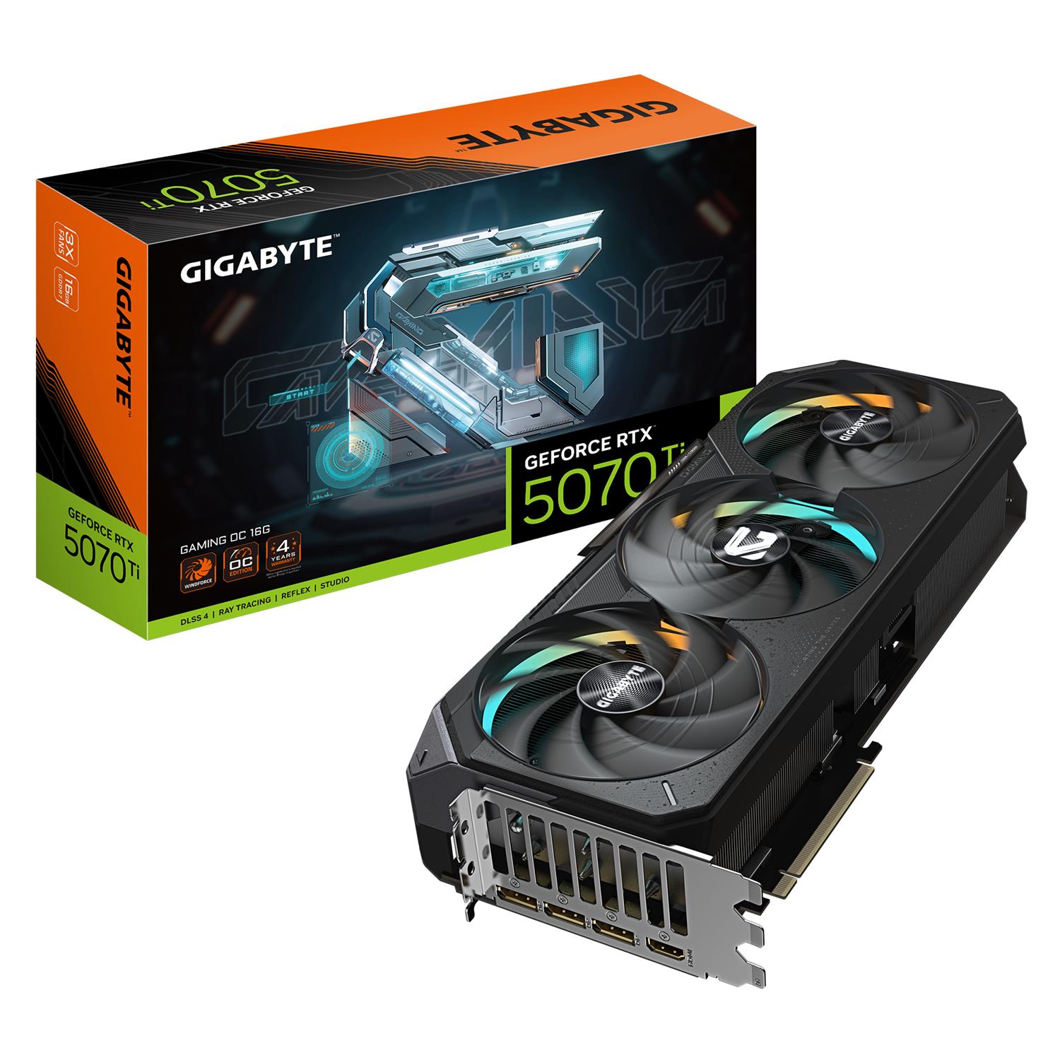 Gigabyte GeForce RTX 5070 Ti GAMING OC 16G Grafikkarte - 16GB GDDR7, 256 Bit, PCI-E 5.0, 2588 MHz Core Clock, 3 x DP 2.1a, 1 x HDMI 2.1b, NVIDIA DLSS 4, GV-N507TGAMING OC-16GD, GeForce RTX 5070 Ti, 16 GB, GDDR7, 256 Bit, 7680 x 4320 Pixel, PCI Express x16