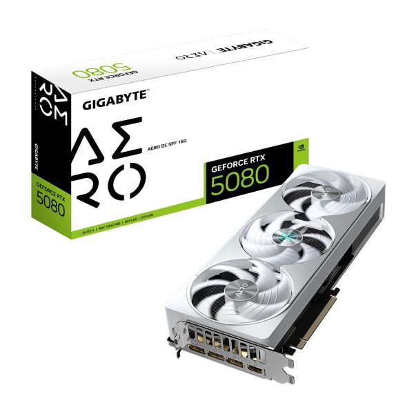 Gigabyte GeForce RTX 5080 AERO OC SFF 16G Grafikkarte - 16 GB GDDR7, 256 Bit, PCI-E 5.0, 2730MHz Core Clock, 3 x DisplayPort, 1 x HDMI, GV-N5080AERO OC-16GD, GeForce RTX 5080, 16 GB, GDDR7, 256 Bit, 7680 x 4320 Pixel, PCI Express 5.0