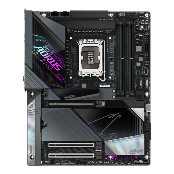 Zweites Bild vonGigabyte Z890 AORUS MASTER Mainboard - Unterstützt Intel Core Ultra (Serie 2) CPUs, 18+1+2 Phasen VRM, bis zu 9500MHz DDR5 (OC), 2xPCIe 5.0 + 3xPCIe 4.0, Wi-Fi 7, 10GbE LAN, Thunderbolt 4, Intel, LGA 1851 (Socket V1), Intel Core Ultra (Series 2), LGA 1851