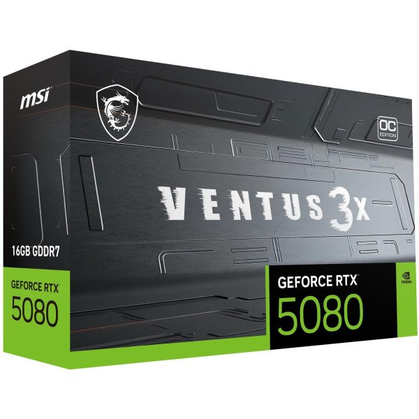 Zweites Bild vonMSI VENTUS GEFORCE RTX 5080 16G 3X OC PLUS, GeForce RTX 5080, 16 GB, GDDR7, 256 Bit, 7680 x 4320 Pixel, PCI Express x16 5.0