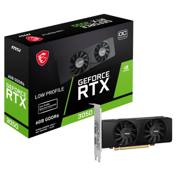 MSI GEFORCE RTX 3050 LP 6G OC, GeForce RTX 3050, 6 GB, GDDR6, 96 Bit, 7680 x 4320 Pixel, PCI Express x8 4.0