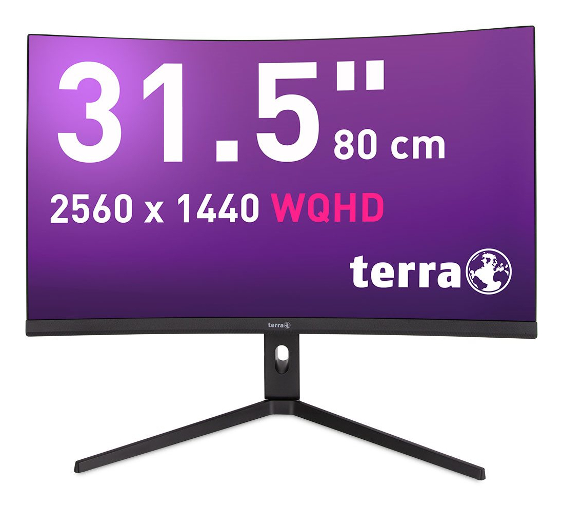 TERRA LCD/LED 3285W HA black CURVED USB-C/HDMI/DP, 80 cm (31.5"), 2560 x 1440 Pixel, Wide Quad HD, LCD, 1 ms, Schwarz
